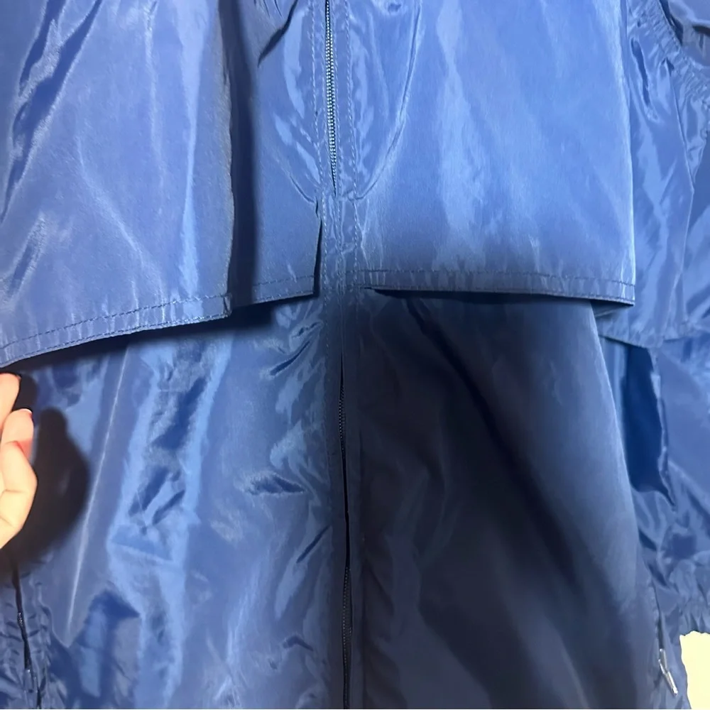 Eddie Bauer Jacket Women's Size Large Blue Windbreaker Jacket with Hidden Hood - Picture 7 of 9